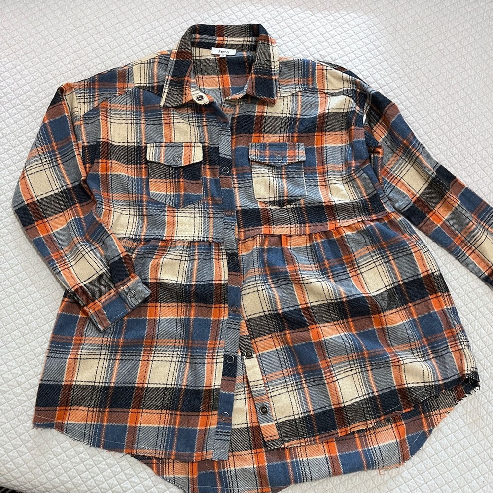 Cute layering plaid tunic